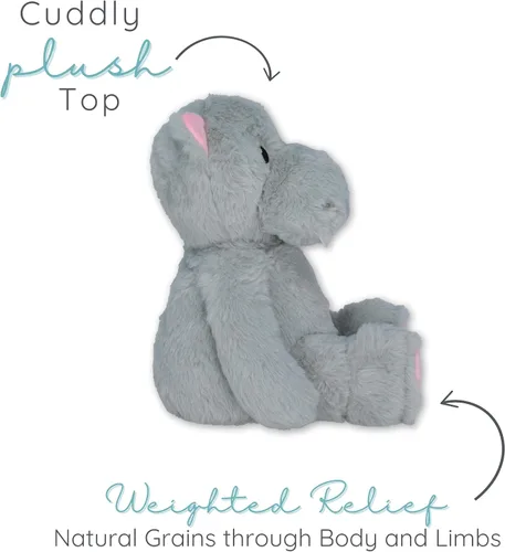Miniatura 4 de Hippo - Animal de peluche con peso y apto para microondas - Peluche térmico para mayor calidez, juguete lindo, suave y acogedor para adultos y niños