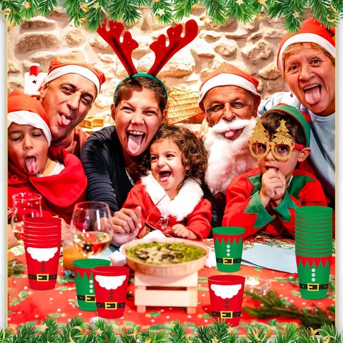 Miniatura 7 de Nuenen 24 vasos de Navidad reutilizables de 16 onzas para chocolate caliente, café, cerveza, helado, invierno, fiesta de Navidad, suministros