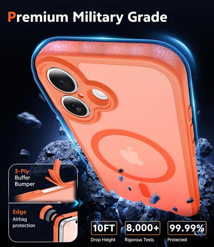 Miniatura 563 de FNTCASE Funda para iPhone 13 Pro-Max: Fundas magnéticas transparentes compatibles con Magsafe Slim anti amarillamiento protección contra caídas