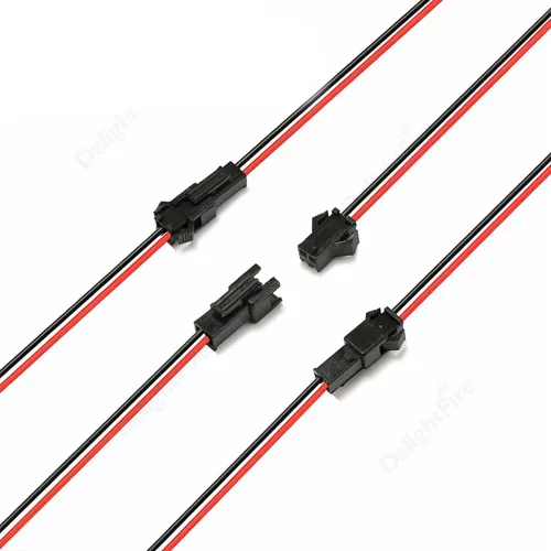 Miniatura 4 de Adaptador de conector macho y hembra de 22 AWG JST SM de 2 pines con cable eléctrico de 5.906 in para luz LED, 10 pares