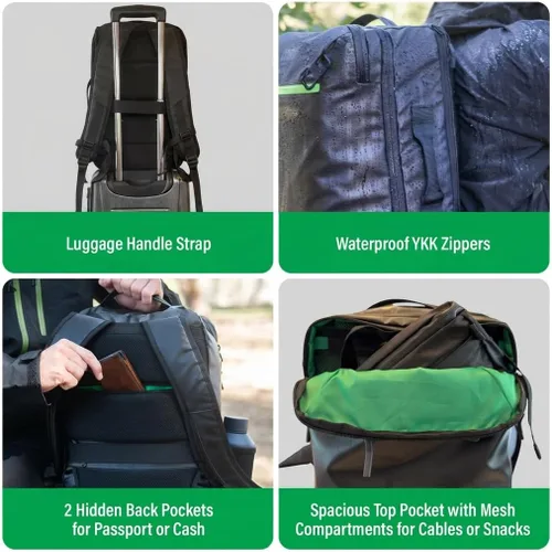 Miniatura 5 de COR Surf - Mochila de viaje aprobada para vuelo, de cabina, para laptop Mochila de equipaje de fin de semana para negocios, unisex, 28 l