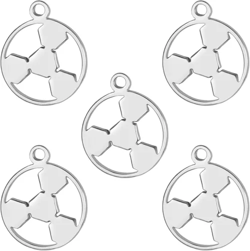 Miniatura 8 de kkjoy 5 dijes de bola deportiva de acero inoxidable para hacer joyas y manualidades, varios dijes, suministros de manualidades, accesorios