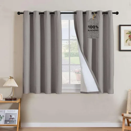 Miniatura 33 de H.VERSAILTEX Cortinas opacas de lino de 72 pulgadas de largo, 100% absolutamente opacas, con aislamiento térmico, con textura de lino, cortinas