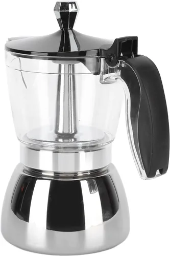 Miniatura 7 de 6 tazas de café de acero inoxidable, prepara italiano clásico con nuestra olla Moka Pot de cristal de primera calidad, diseño octogonal