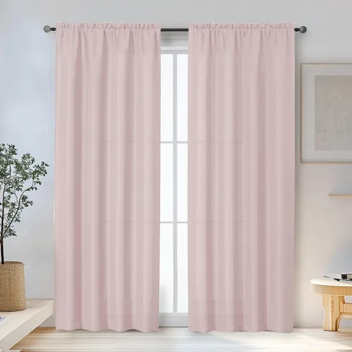 Miniatura 54 de OWENIE Bob Juego de 2 Paneles de Cortinas Negras de Cocina para Ventanas de 36 Pulgadas de Largo, Cortinas Cortas de Café con Textura de Lino