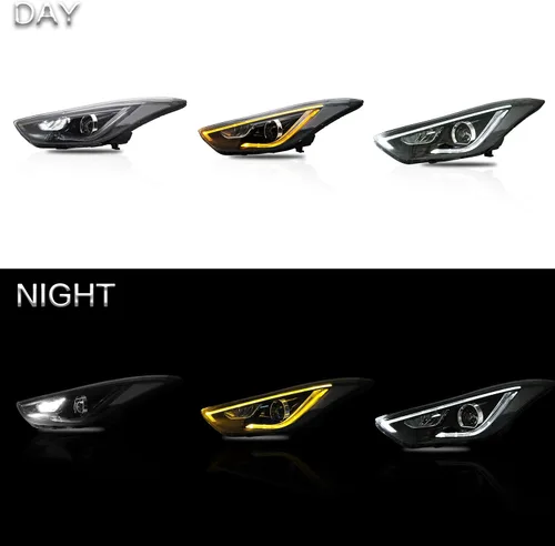 Miniatura 5 de VLAND Conjunto de faros delanteros para Hyundai Elantra 2012-2015 y Elantra Coupe 2013 2014 (no para híbrido) W/DRL, luz frontal LED con señal