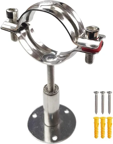 Soporte de tubo de techo de montaje en pared de acero inoxidable 304 Soporte de tubo de techo ajustable correas de tubo de abrazadera para tubo de