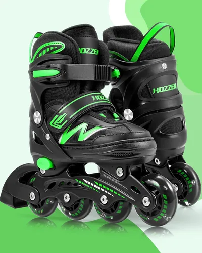 Miniatura 6 de Hozzen Patines en línea para niños y niñas, patines en línea ajustables con luces iluminadoras, patines de exterior para niñas, niños, jóvenes de 5
