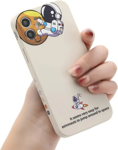Miniatura 17 de Yonds Queen para iPhone 7 Plus / 8 Plus, linda funda con diseño de astronauta de dibujos animados, elegante parachoques de TPU suave, protectora