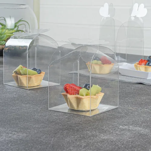 Miniatura 4 de Restaurantware - Cajas de recuerdo de boda de 2.8 x 2.4 pulgadas, 100 cajas de dulces transparentes con parte superior de trébol. Para bodas, baby