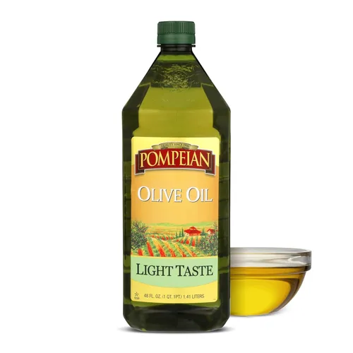 Pompeian Aceite de Oliva de Sabor Ligero, Ideal para Cocinar a Altas Temperaturas, Hornear y Saltear, Alto Punto de Humo, 48 Onzas Líquidas