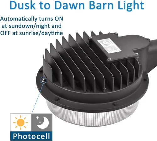 Miniatura 3 de Luz LED de granero de 100 W, luz de patio al aire libre del atardecer al amanecer con fotocélula ultra brillante de 15,000 lúmenes, 5000 K