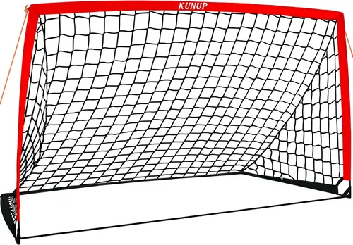 Miniatura 24 de Portería de fútbol portátil de 5 x 3, 6 x 4, 9 x 5 pies, para patio trasero, red de práctica de fútbol plegable con bolsa de transporte para niños