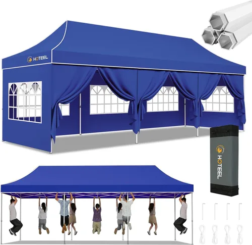 Miniatura 15 de Hoteel 10x15 Pop Up Canopy Tent Heavy Duty with 4 Sidewalls, Waterproof Party Tent, Easy Set-up Commercial Instant Tents with Roller Bag & Sandbags