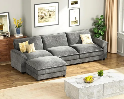 Miniatura 12 de Homall Sofá Seccional Modular de 80", Sofá Biplaza con Cojín de Doble Capa, Combinación DIY de Chenille Profundo Sofá Nube de 2 Asientos para Sala