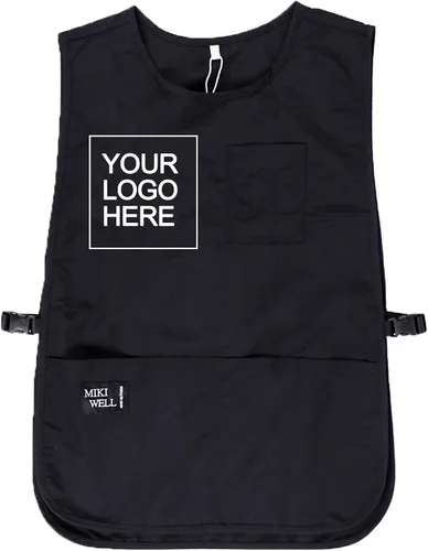 Miniatura 13 de Delantal impermeable unisex de trabajo con 4 bolsillos, delantal tipo faja, ultraligero, para chef y camarero, overol de trabajo Negro