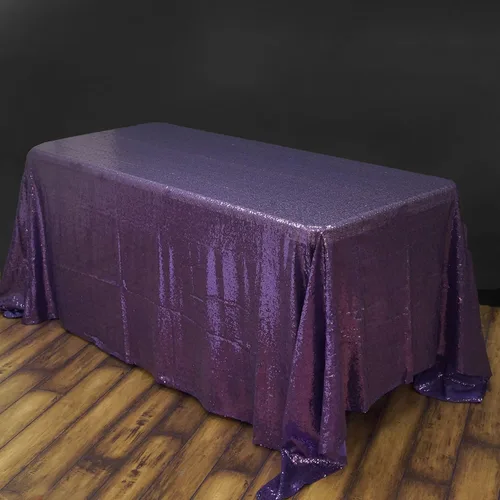 Miniatura 8 de Tableclothsfactory Luxury Collection Duchess - Mantel rectangular de lentejuelas, 60 x 126 pulgadas, color plateado