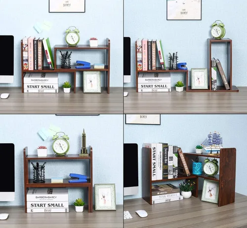 Miniatura 5 de PAG Organizador de Escritorio Estante de Escritorio Estantería Ajustable de Encimera Estantes de Mesa Pequeños Organizador de Libros Organización