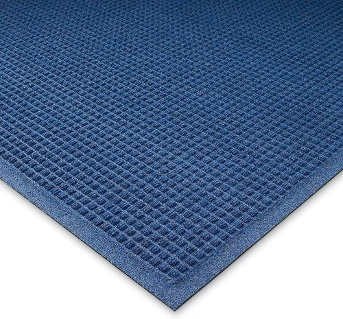 WaterHog Fashion Mat | Tapete de entrada de grado comercial con borde de tela – Interior/Exterior, de secado rápido, resistente a las manchas (azul