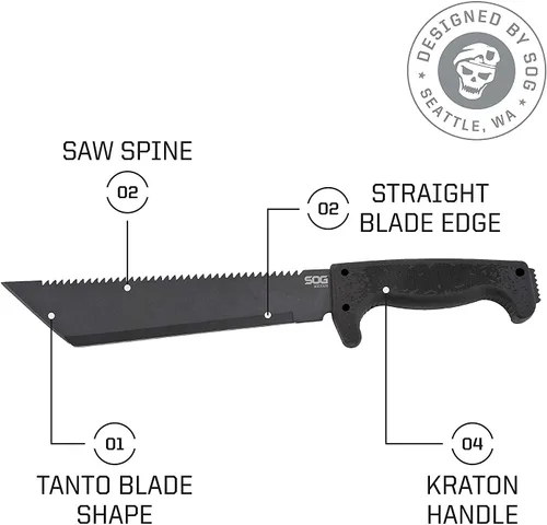 Miniatura 2 de SOG fari 10 in. Machete, Kraton, Tanto Plain