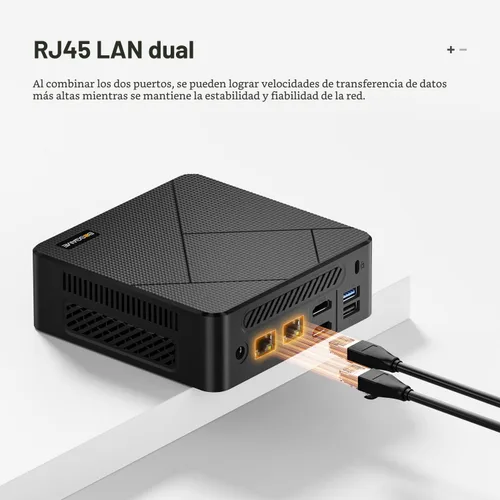 Miniatura 3 de BOSGAME E4 Mini PC, Mini Computadoras con AMD Ryzen 5 3550H, 16GB DDR4 512GB PCIe SSD, Dual RJ45, Triple Pantalla 4K, USB-C, USB 3.2, Wi-Fi 5/BT
