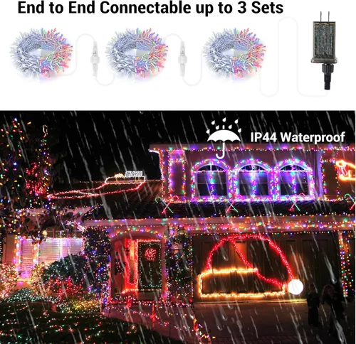 Miniatura 2 de Brizled Luces de Navidad que cambian de color, 65.67 pies, 200 luces LED de doble color para árbol de Navidad con control remoto, blanco frío