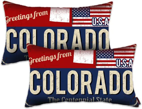 Miniatura 46 de Juego de 2 fundas de almohada de Florida de 12 x 20 pulgadas, decoración de recuerdo de Florida, funda de almohada lumbar con diseño de bandera