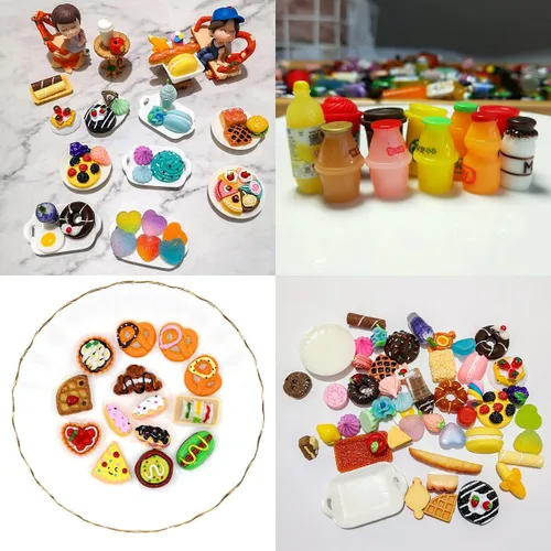 Miniatura 2 de Botellas en miniatura de bebida de comida para jugar al juego de cocina (10 botellas + 10 comidas (aleatorias))