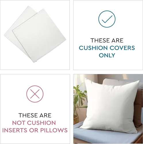 Miniatura 2 de Encasa XO Fundas de almohada de 16 x 16 pulgadas – Sublimación en blanco natural (paquete de 4) paquete con cremallera invisible – Fundas de cojín