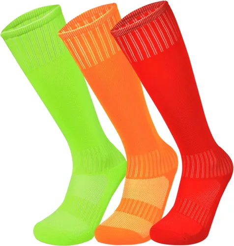 Marchare Calcetines de fútbol para niños, calcetines de fútbol para niños, calcetines deportivos sólidos hasta la rodilla para niños y niñas