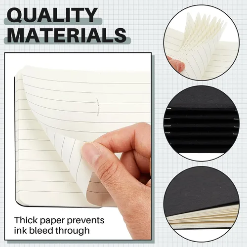 Miniatura 5 de Outus 36 piezas de mini cuadernos de bolsillo 2.5" x 4" de papel kraft, bloc de notas mini, cubierta blanda en masa, cuaderno de notas de bolsillo