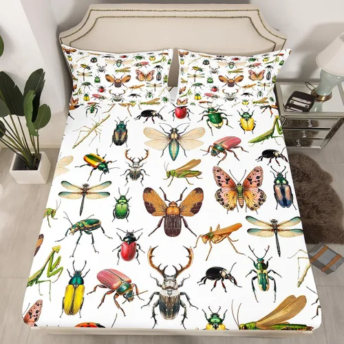 Miniatura 46 de Juego de sábanas bajeras para juegos tamaño individual, juego de ropa de cama con grafiti Lightning Strike para niños, adolescentes, decoración