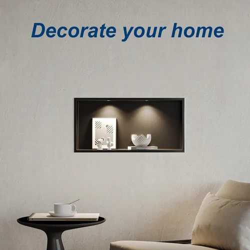 Miniatura 5 de Neodrain Nicho de ducha con luz LED no regulable, nicho empotrado integrado de pared para almacenamiento en el baño, no necesita azulejos, nicho