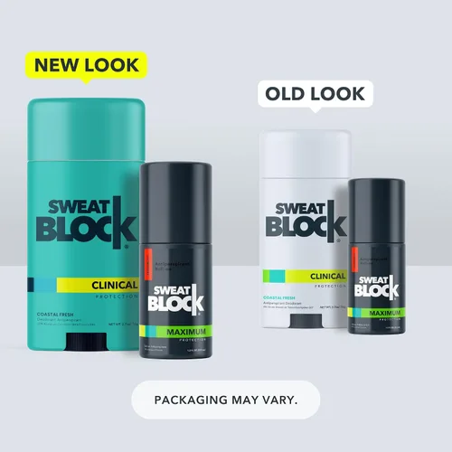 Miniatura 6 de SweatBlock Sistema antitranspirante y desodorante de fuerza clínica para hombres y mujeres, roll-on de 1.2 onzas líquidas para control del sudor más