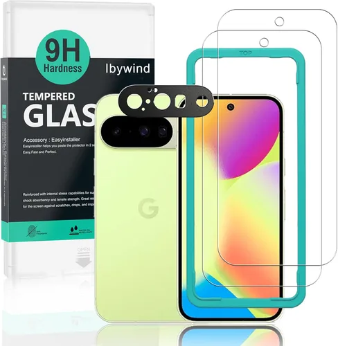 Miniatura 12 de Ibywind Protector de pantalla para Google Pixel 10 Pro XL 5G de 6.8 pulgadas (paquete de 2), vidrio templado de dureza 9H, con 1 protector de lente