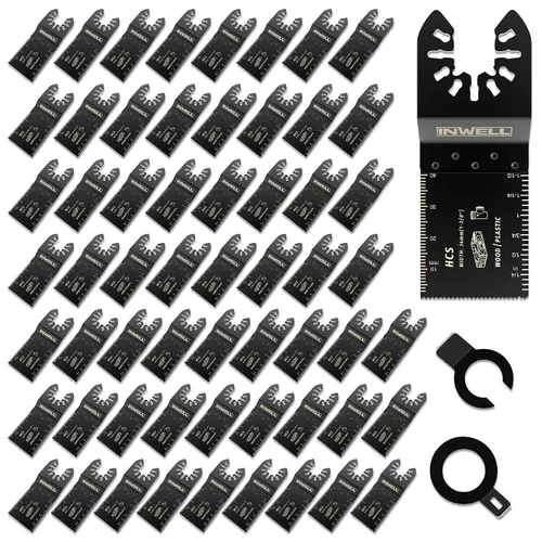 Miniatura 9 de 200 hojas de sierra oscilantes, de acero de alto carbono, multiherramienta de liberación rápida para madera y plástico, compatibles con DeWalt