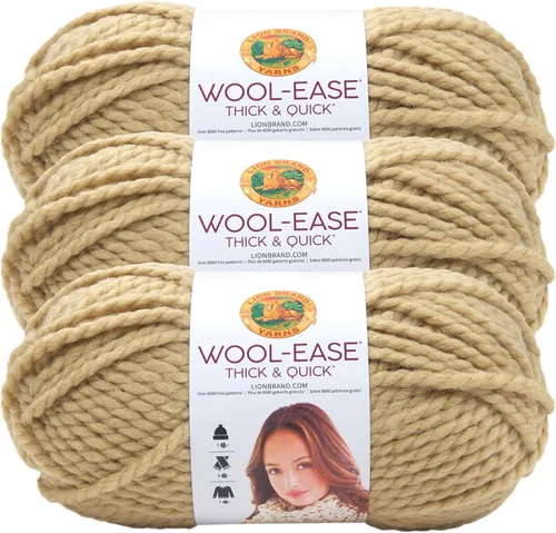 Miniatura 157 de Lion Brand Yarn - Ovillo de lana Wool-Ease Thick & Quick color fuerza aérea