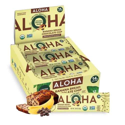 Miniatura 16 de ALOHA Barras de proteínas orgánicas a base de plantas, almendras y chocolate de coco, 12 unidades, barras de 1.98 onzas, veganas, bajas en azúcar