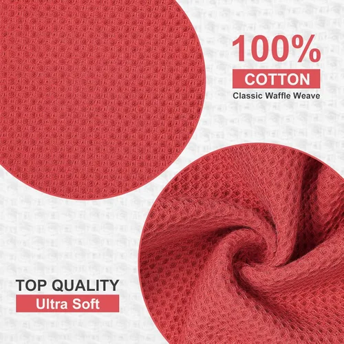 Miniatura 4 de Homaxy Paños de cocina 100% algodón, paquete de 8 – 12 x 12 pulgadas, tejido de gofre, muy suaves y absorbentes, paños de cocina de secado rápido