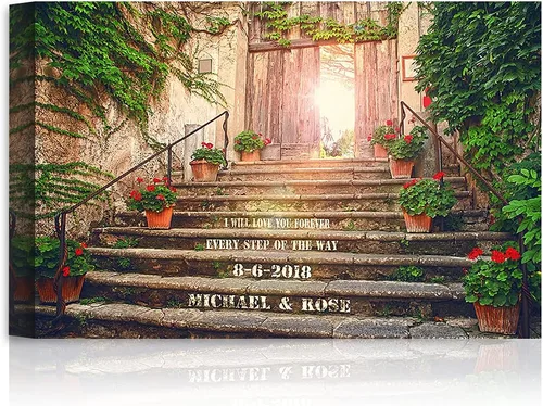 Miniatura 209 de Arte enmarcado de vacaciones con nombres de pareja en sillas de cubierta, regalo de amor perfecto para aniversario, boda. Con diferentes estilos