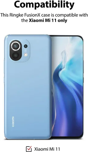 Miniatura 2 de Ringke Fusion-X - Funda compatible con Xiaomi Mi 11, diseño de protección de bordes resistente a los arañazos, color azul espacial Azul (Space Blue)