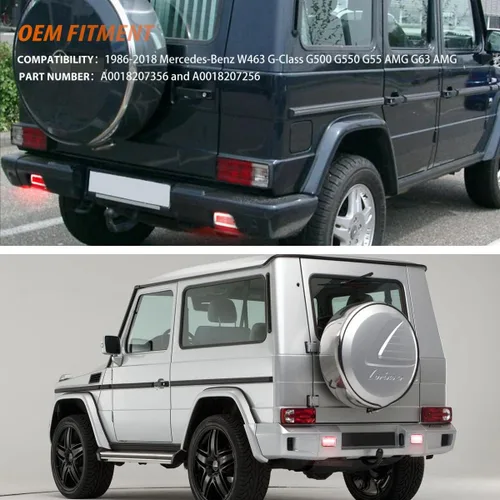 Miniatura 8 de ADIIL Kit de 2 luces LED 3 en 1 con lente roja de respaldo, reversa y antiniebla para Mercedes Benz W463 Clase G 1986-2018, G500, G550, G55, G63 AMG