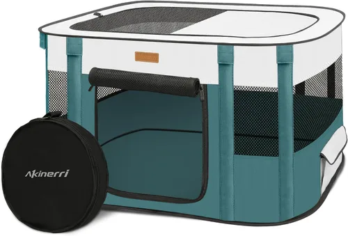 Miniatura 9 de Corralito para perros – Bolígrafos plegables de juego para gatos, para gatitos, conejos, tienda de campaña portátil para mascotas con bolsa de Marrón