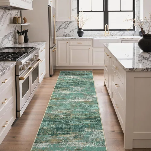 Miniatura 75 de GENIMO Alfombra antideslizante de 2 x 6 pies, lavable para pasillos de cocina, alfombras de cocina modernas abstractas, alfombra ligera de pelo bajo