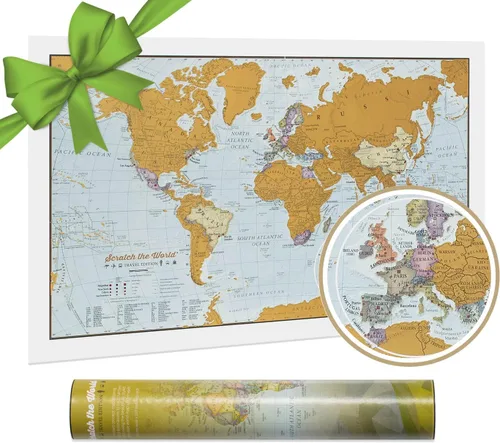 Miniatura 11 de Scratch The World ® Mapa de viaje - Póster de mapa del mundo enmarcable para rascar - Extra grande 23 x 33 pulgadas - Maps International - 50 años