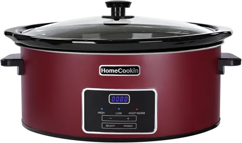 Miniatura 11 de HOMECOOKIN Olla de cocción lenta programable de 8 cuartos con temporizador y función mantener caliente - Pequeño electrodoméstico de cocina