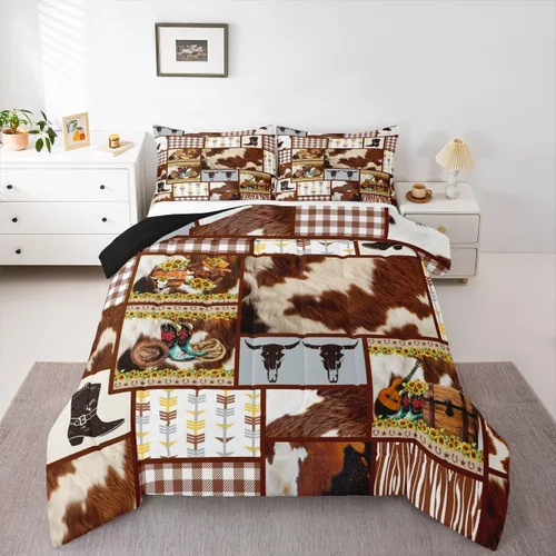 Miniatura 23 de Juego de ropa de cama de oso para niños y adolescentes, juego de edredón de animales salvajes para niños, adolescentes, naturaleza, vida silvestre