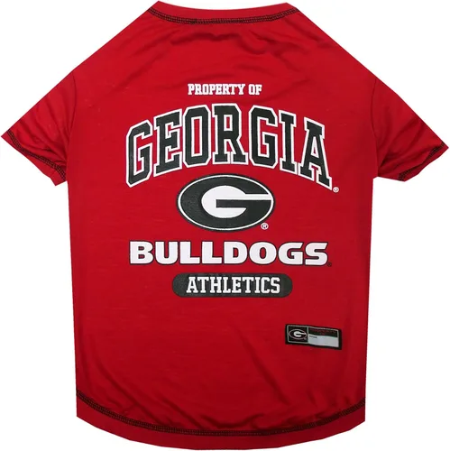Pets First Collegiate GEORGIA BULLDOGS - Camiseta para perro, talla grande. Camiseta con licencia para mascotas coloreada con logotipos del equipo.