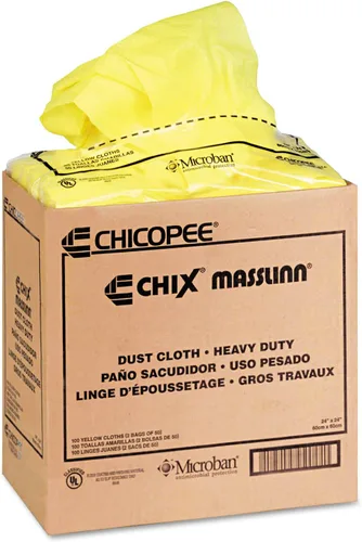 Miniatura 2 de Chix 0911 Masslinn - Paños antipolvo, 24 x 24, amarillo, 50/bolsa, 2 bolsas/cartón
