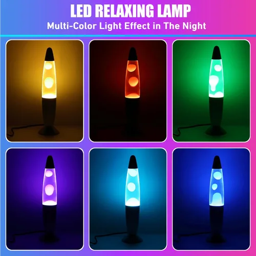 Miniatura 7 de Dalavalampa Lámparas de Movimiento Líquido Multicolor Cambiante, Luces Nocturnas LED Pequeñas de 13.5 Pulgadas para Niños y Adultos, Iluminación
